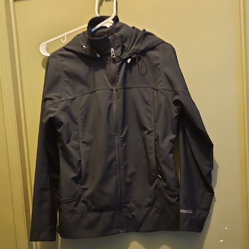 Marmot Womens Black Hooded Waterproof Rainjacket
